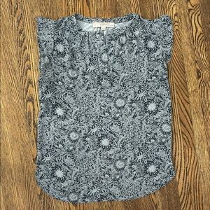 LOFT Blue and White Blouse Elegant Top